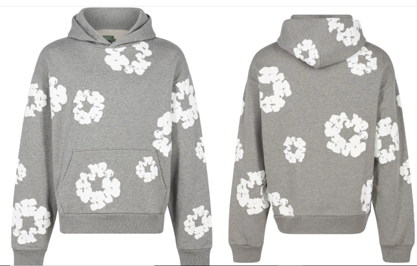 Sweat fleurs gris